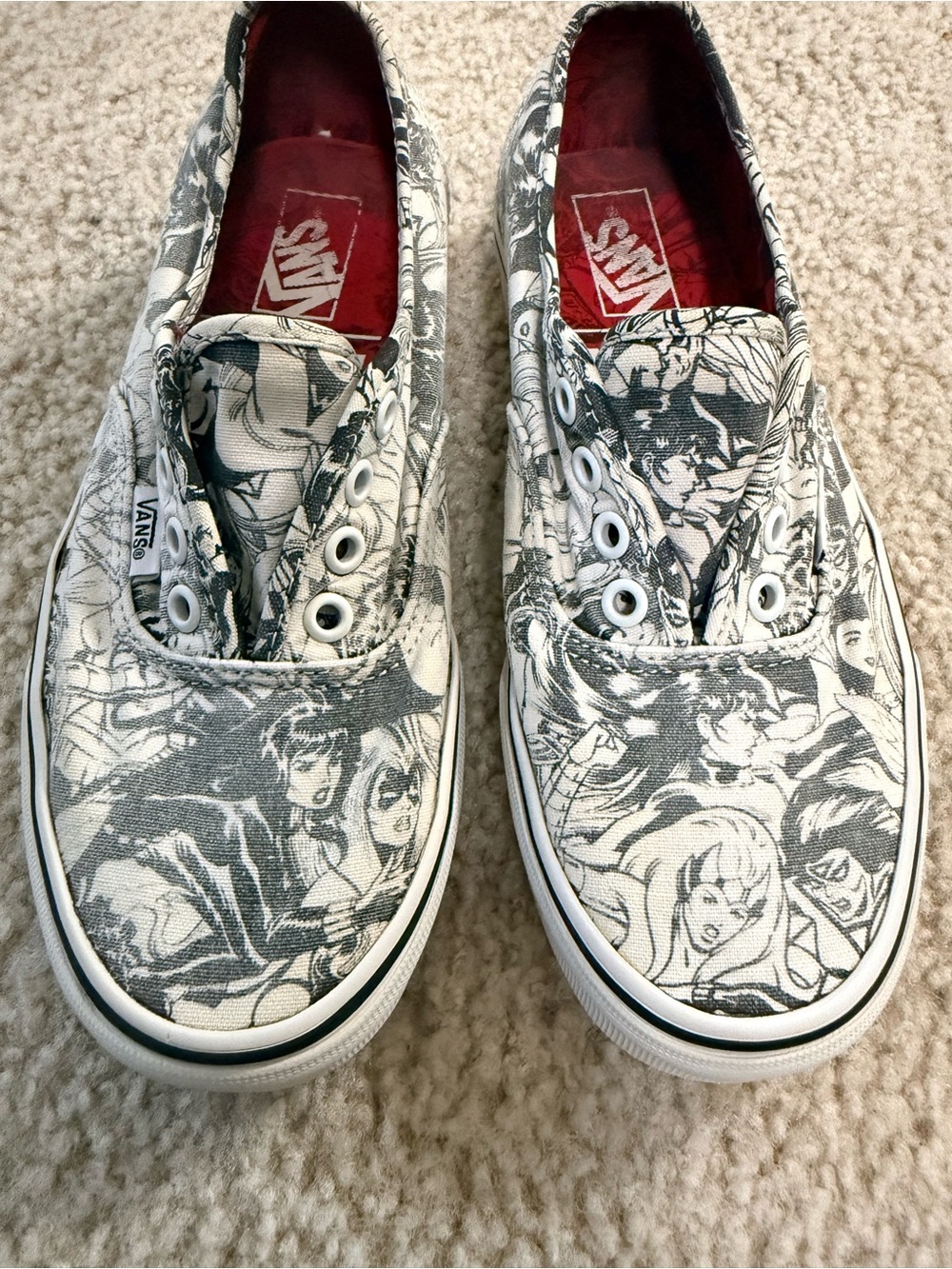 Vans Marvel Black & White Comic Panel Slip-On Sneakers